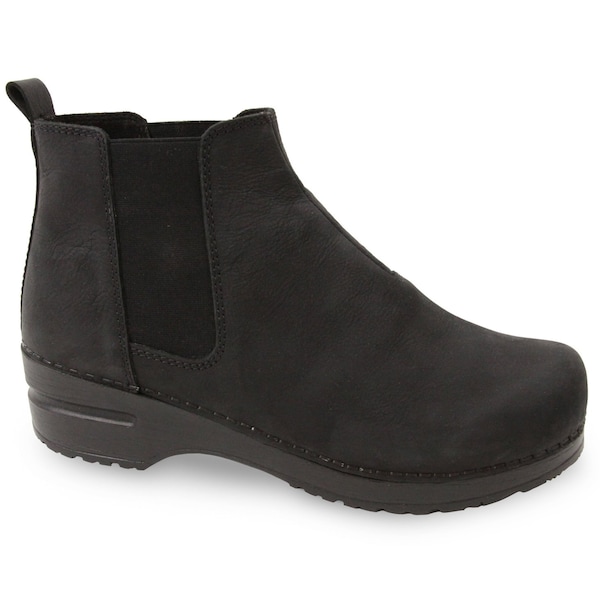 Women's Boot, 10.5-11 M, Oiled Leather, Black